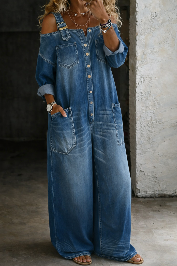 Sophia | Denim jurk met blote schouders