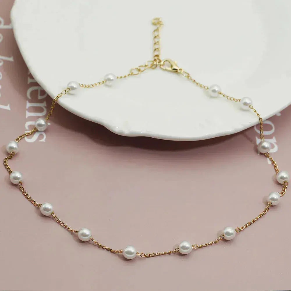 Gouden Collier met Gescheiden Parels