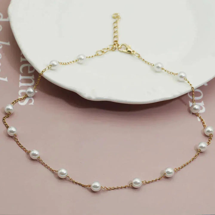 Gouden Collier met Gescheiden Parels
