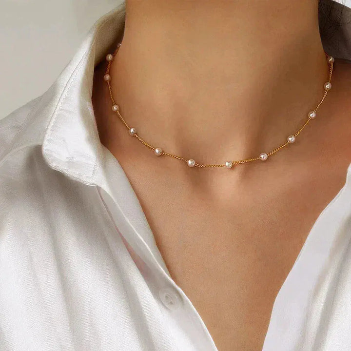 Gouden Collier met Gescheiden Parels