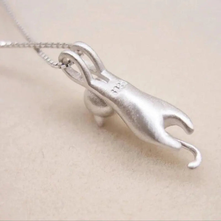 Vrolijke Ketting met een Zilveren Katje 925