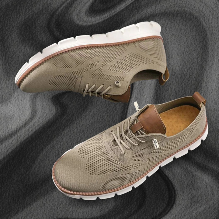 Ultracomfortabele Ademend Schoenen: Khaki-Wit