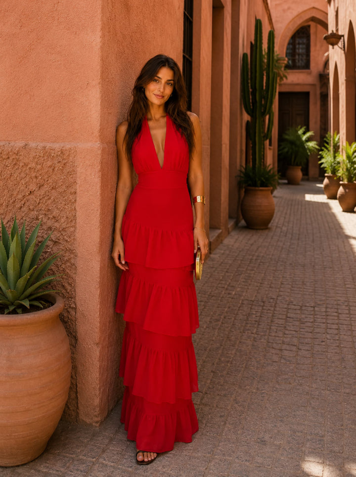 Thea│Manila jurk in het rood