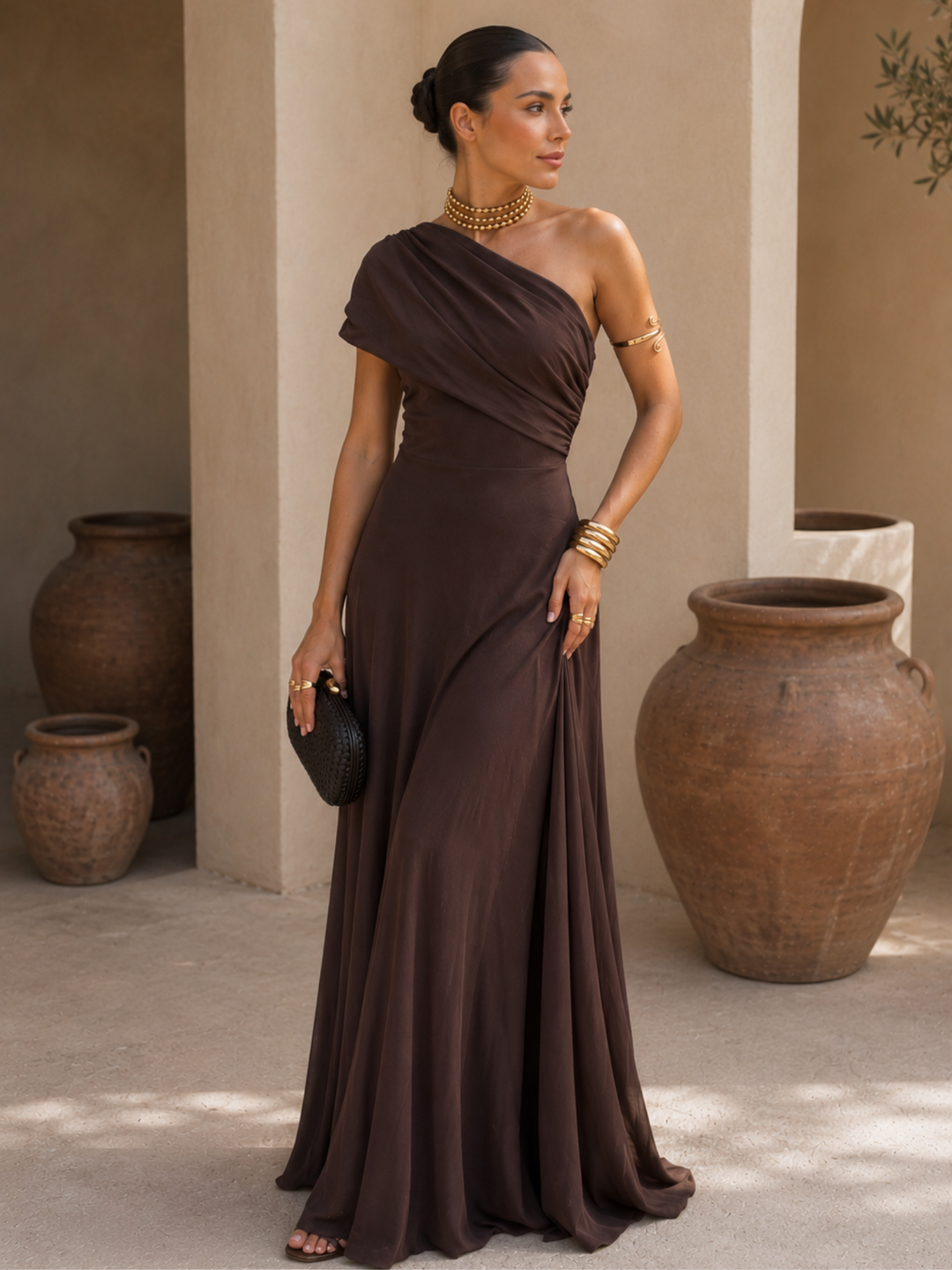 Cornelia│Jurk in bruin