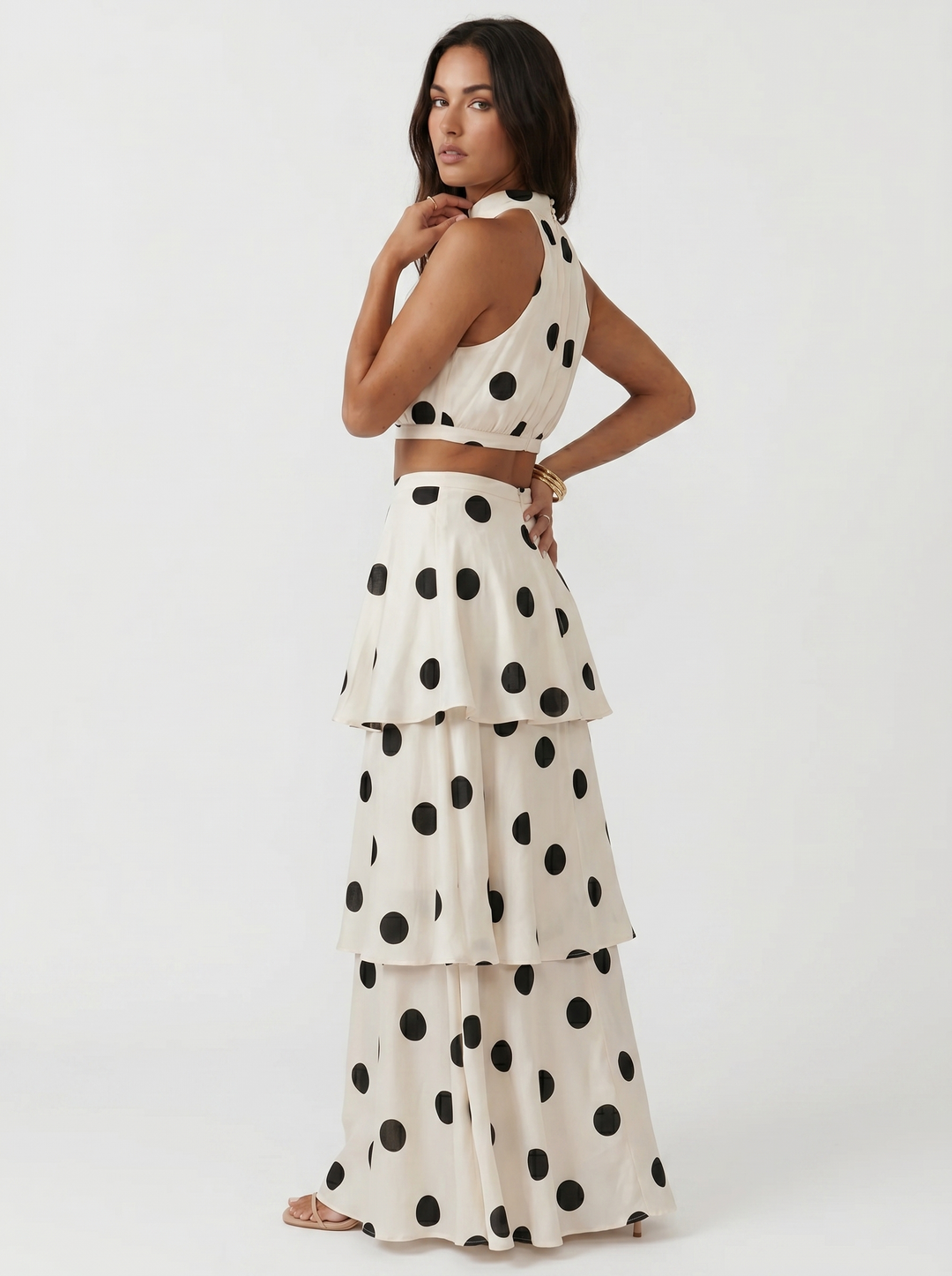 Lucia │Polka Dot Top en Lange Rok Set