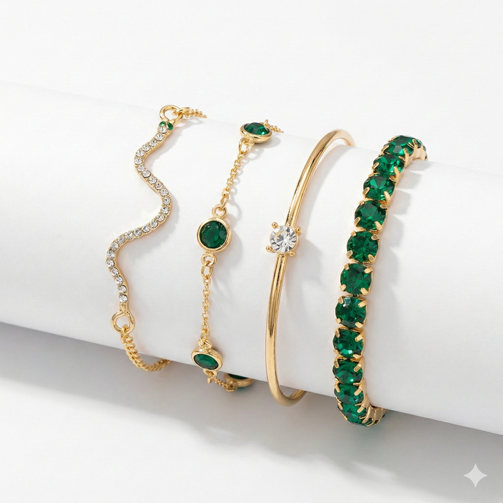 Groene Edelsteen Armbandenset