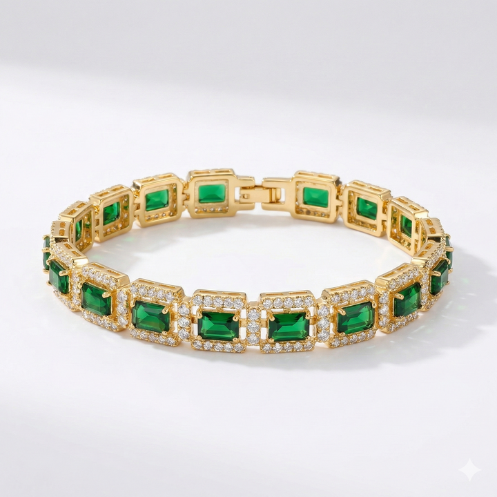 Emerald Groene Statement Gouden Armband