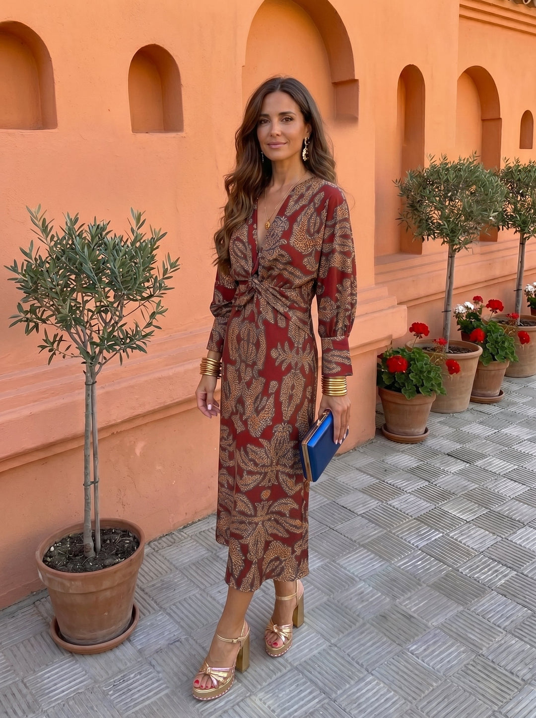Silvia™│Midi-jurk met Print