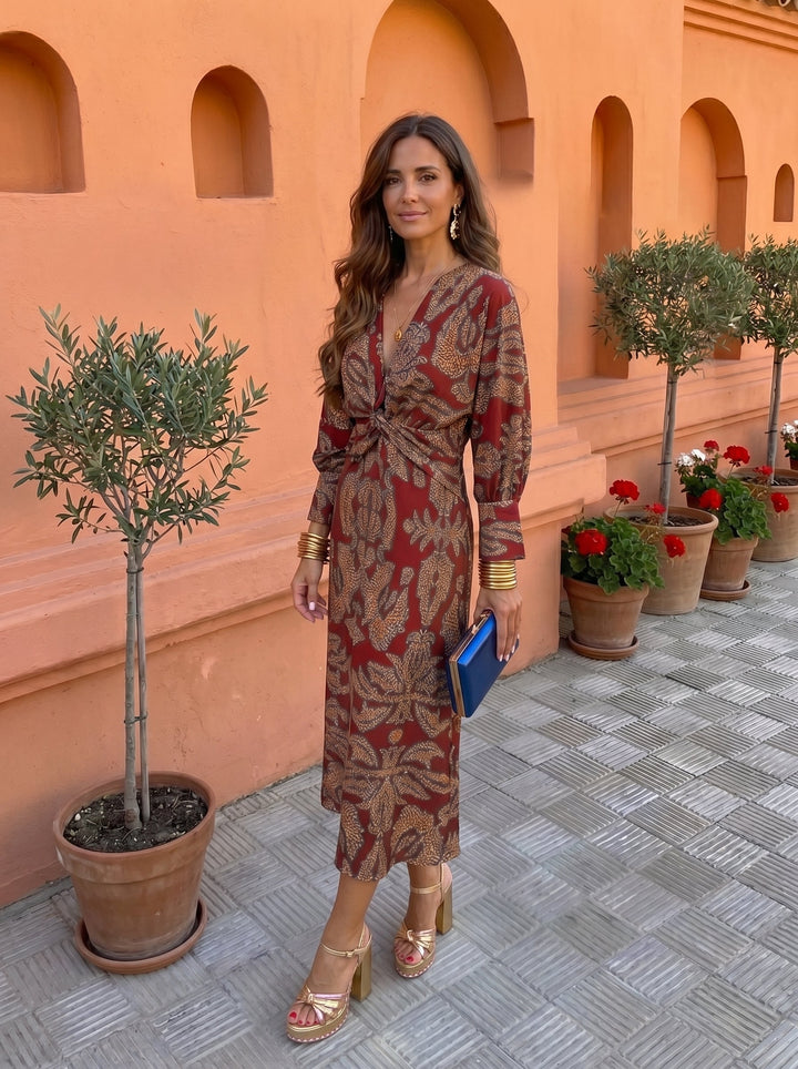 Silvia™│Midi-jurk met Print