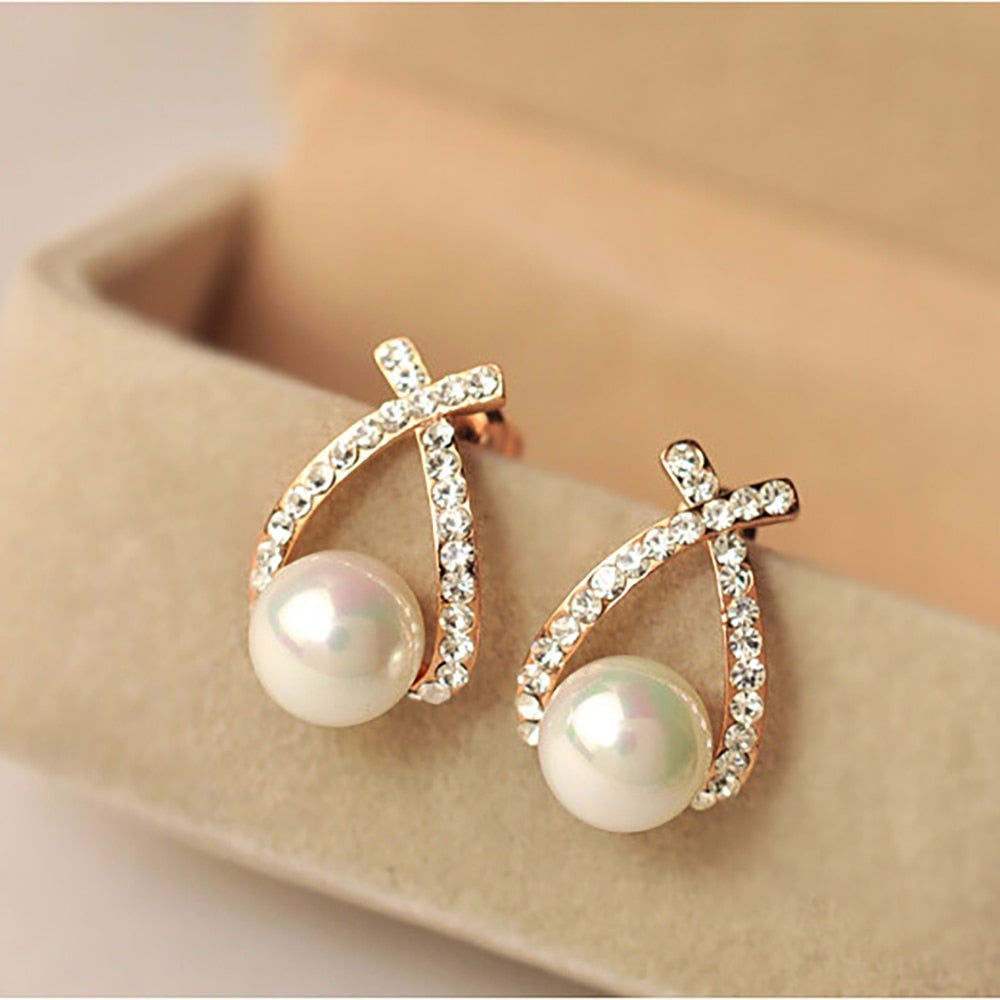 Oorbellen met parels en glitters