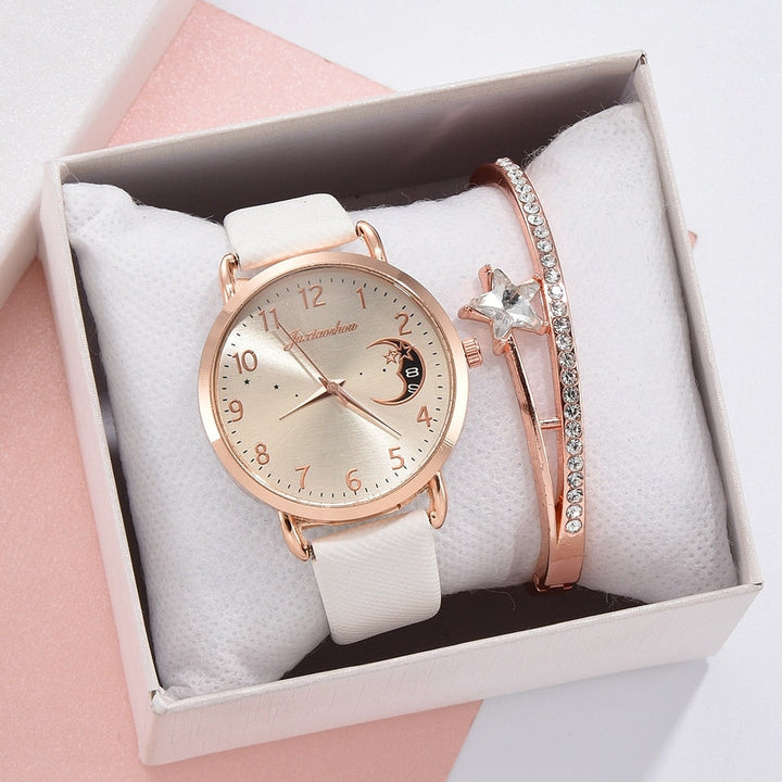 Hemelse Maanfase Horloge en Armband Set