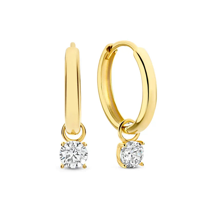 Elegante set van vergulde oorbellen Larmes de Lune