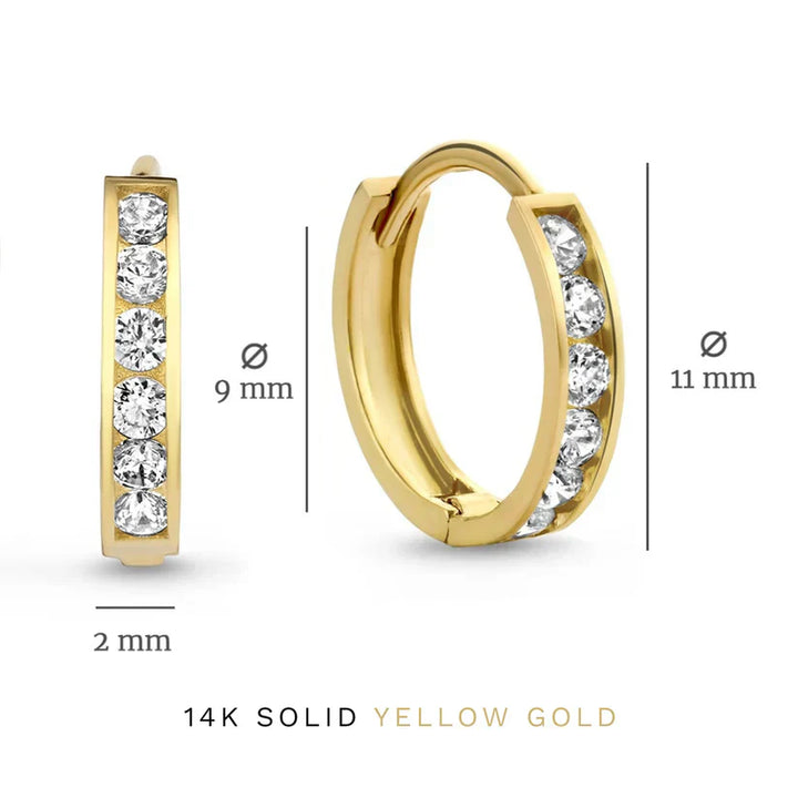 Elegante set van gouden Brillane oorbellen met stenen