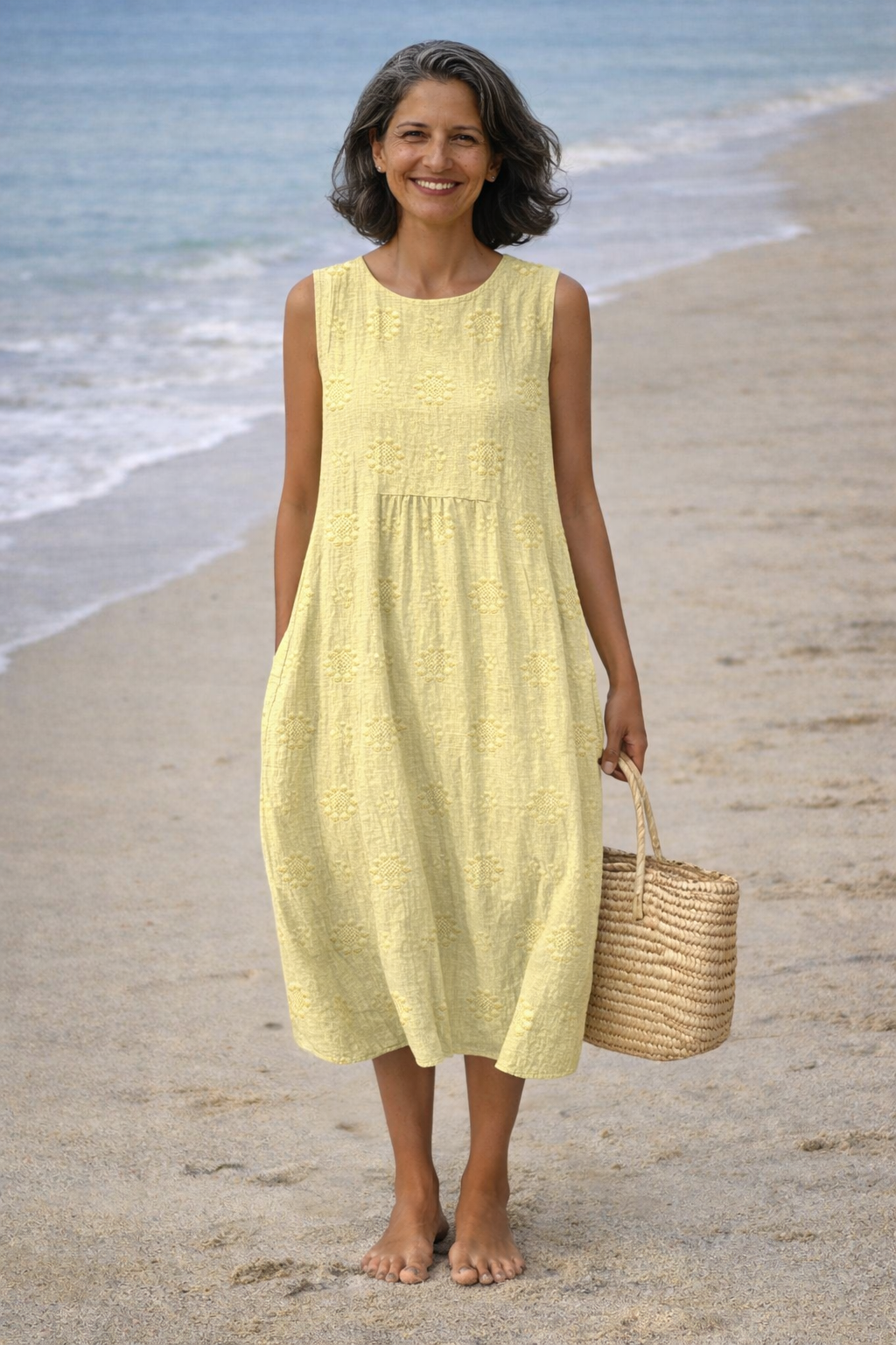 Sara | Midi jurk met print