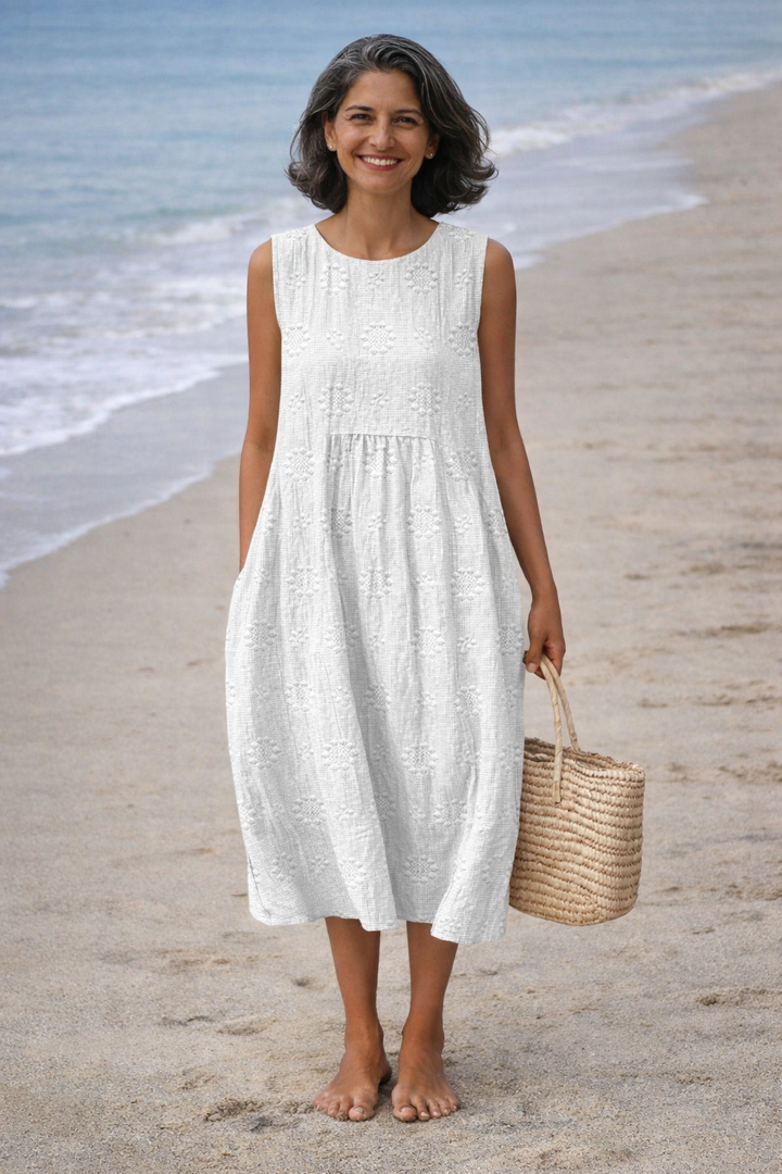 Sara | Midi jurk met print