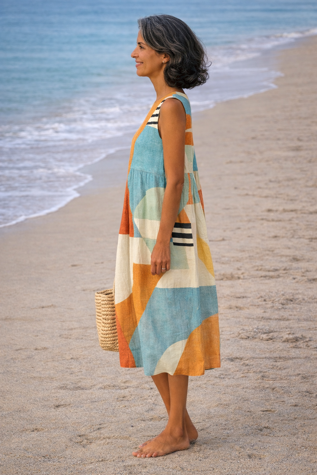 Iris | Geometrische Midi Jurk