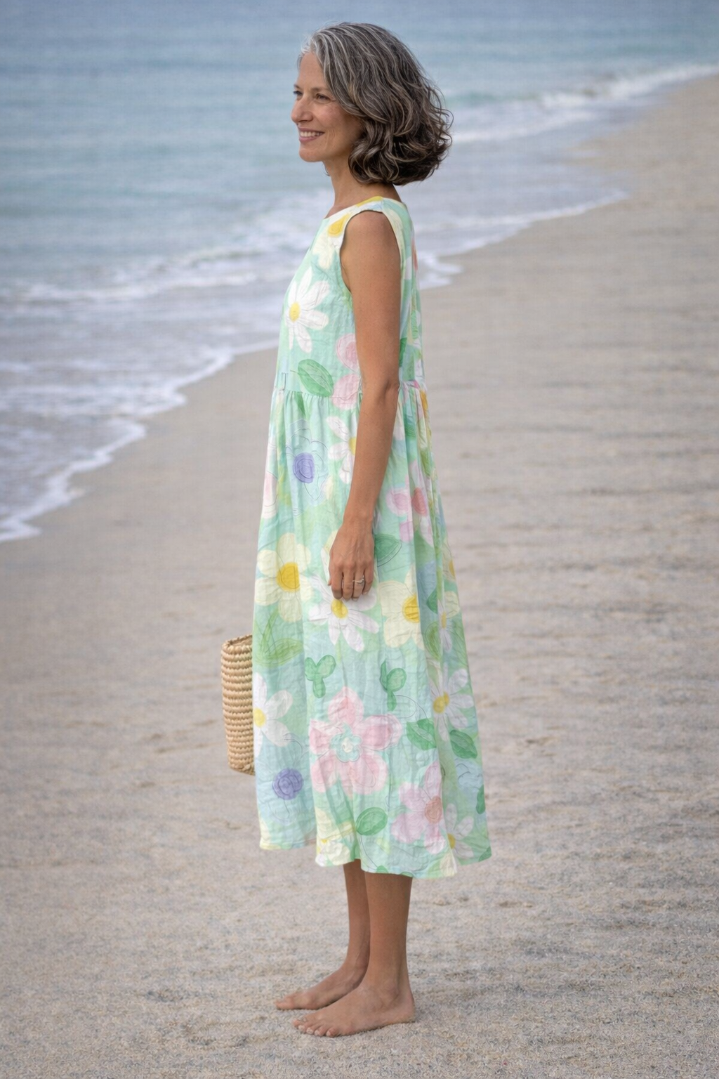 Irene | Midi-jurk met pastelbloemen