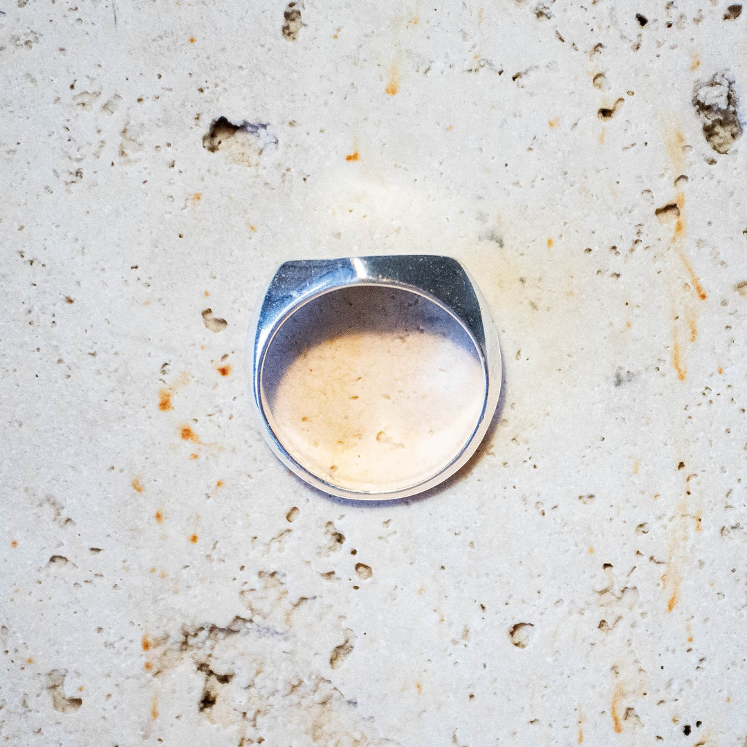 Kleine zegelring van 925 sterling zilver vierkant handgemaakt