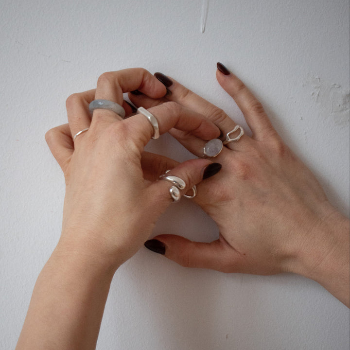 Organische Ring van 925 Sterling Zilver – handgemaakt