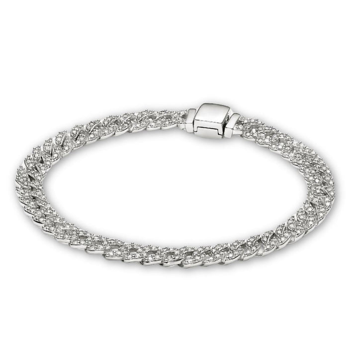 Tijdloze gouden cubaanse armband met pavé