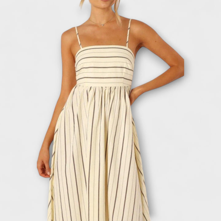 Rosa - Casual Gestreepte Jurk