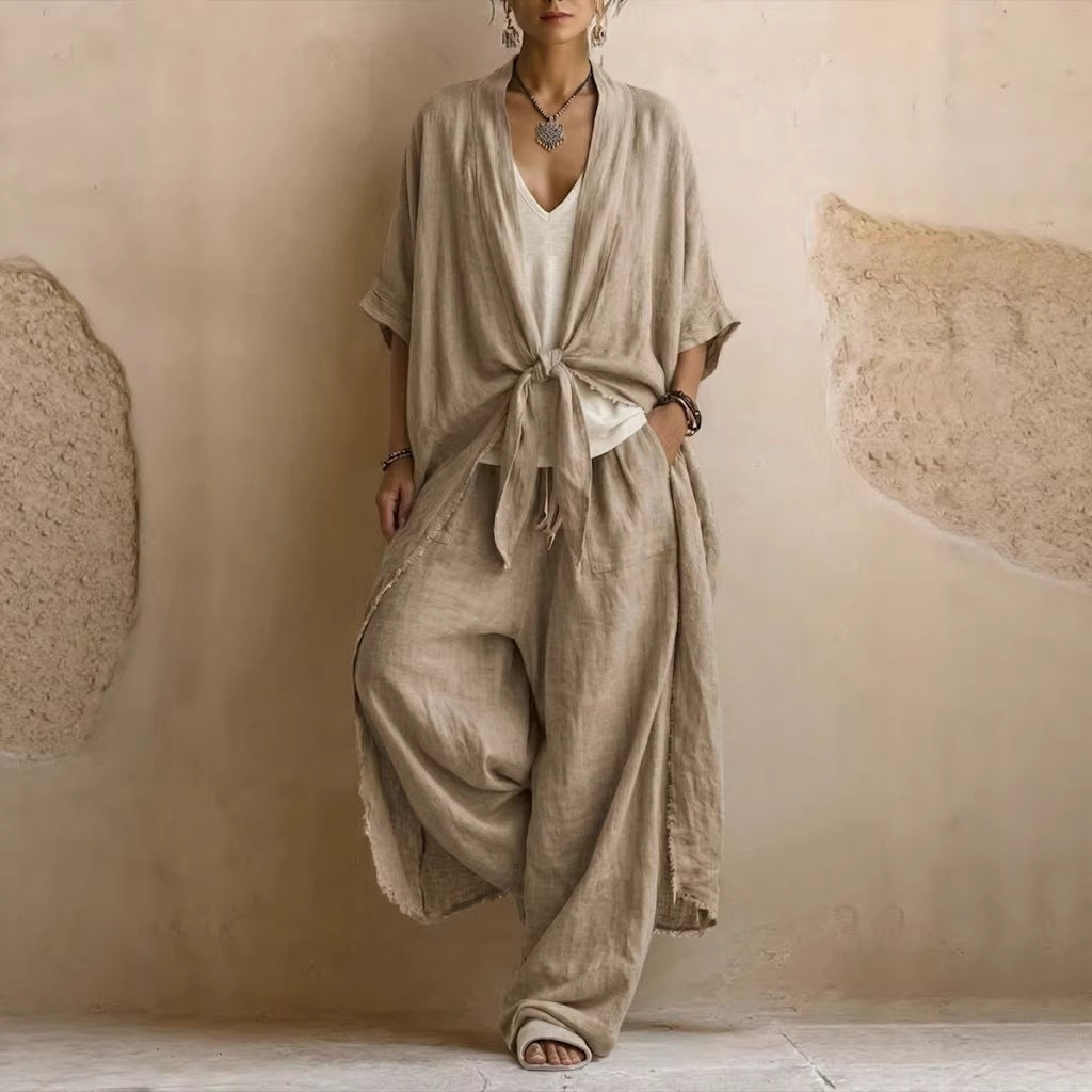 Oversized Kimono & Wijde Pantalon Twee-Delige Set