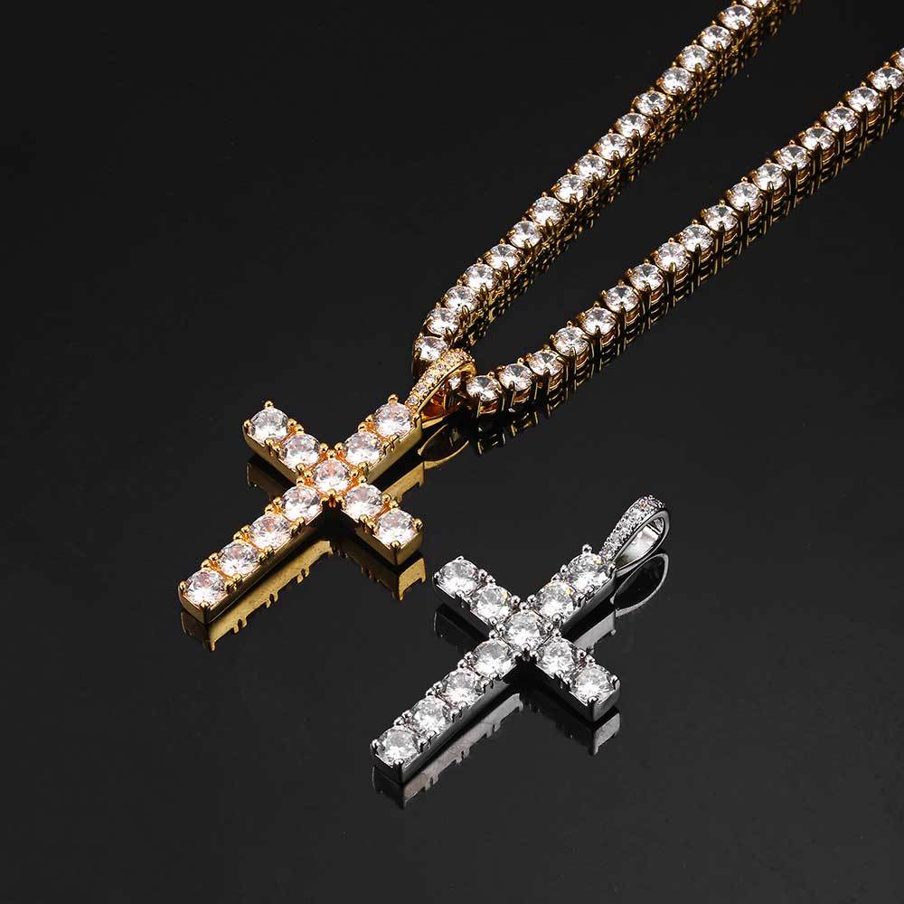 Elegante klassieke gouden kruis-halsketting