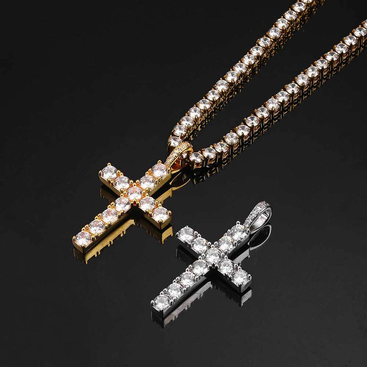 Elegante klassieke gouden kruis-halsketting