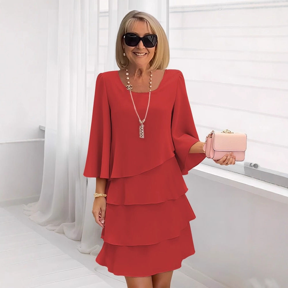 Margaux – Elegante midi-jurk met ruches