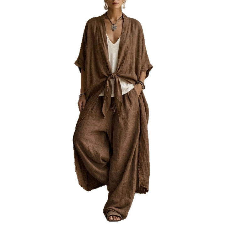Oversized Kimono & Wijde Pantalon Twee-Delige Set