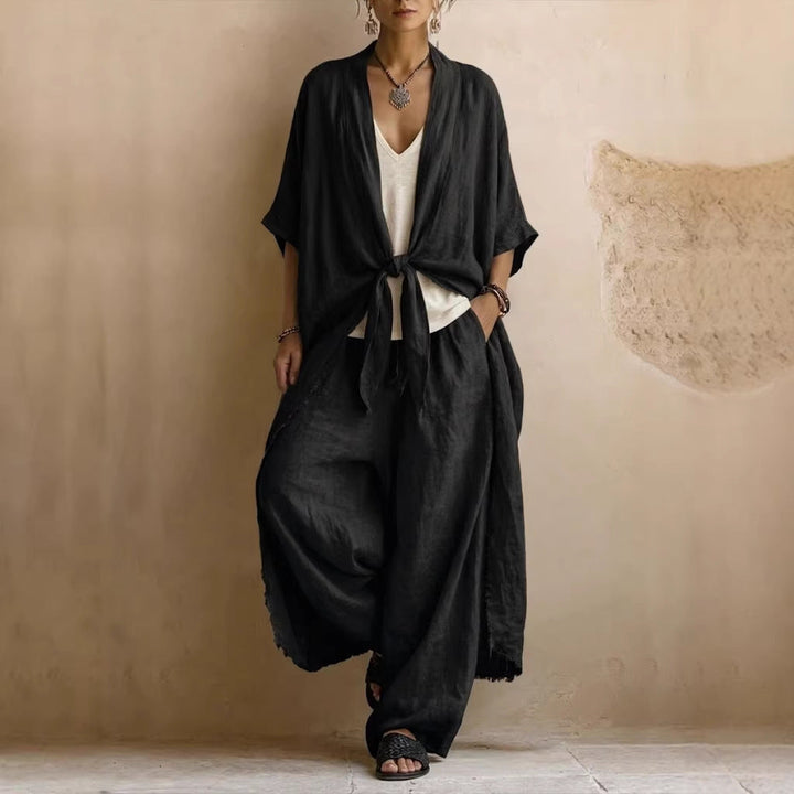 Oversized Kimono & Wijde Pantalon Twee-Delige Set