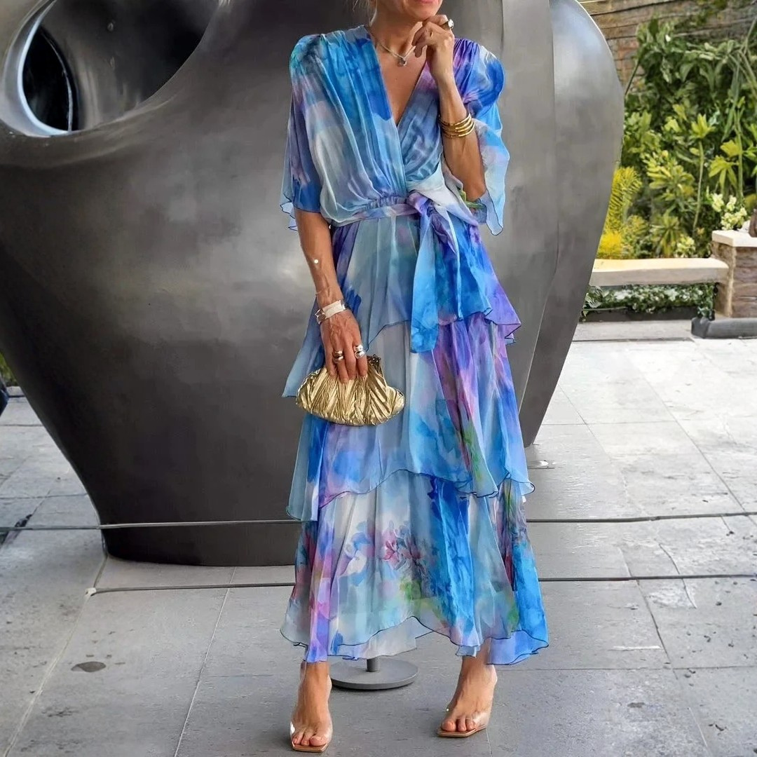 Cassia – Elegante chiffon jurk
