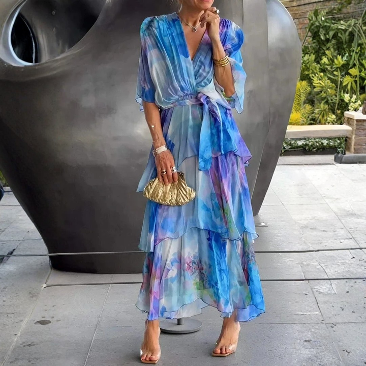 Cassia – Elegante chiffon jurk