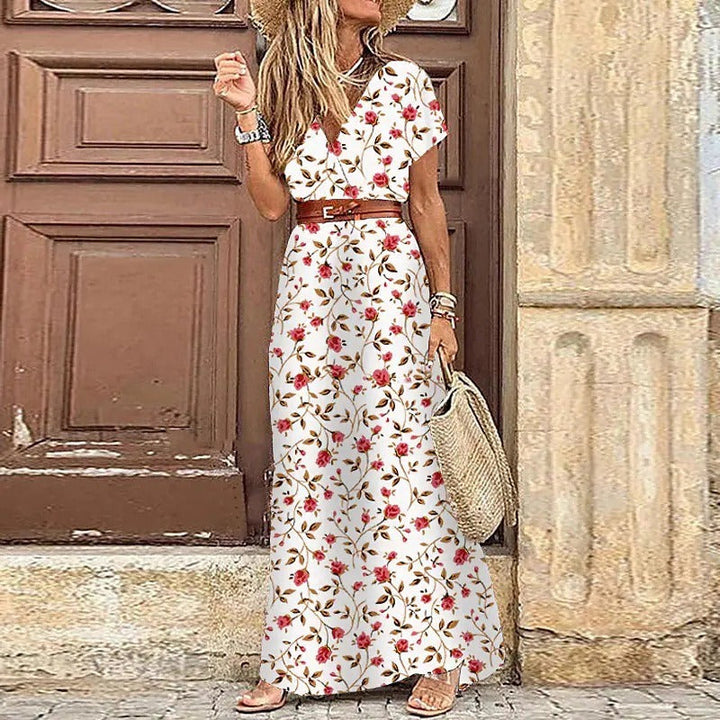Justine™ – Lange boho jurk met riem