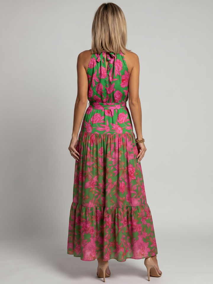 Rowen | Gelaagde Halter Midi Jurk