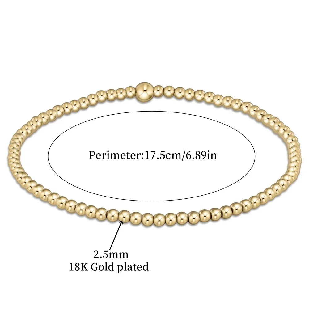 Chique 18K Gouden Turquoise Kralenarmband