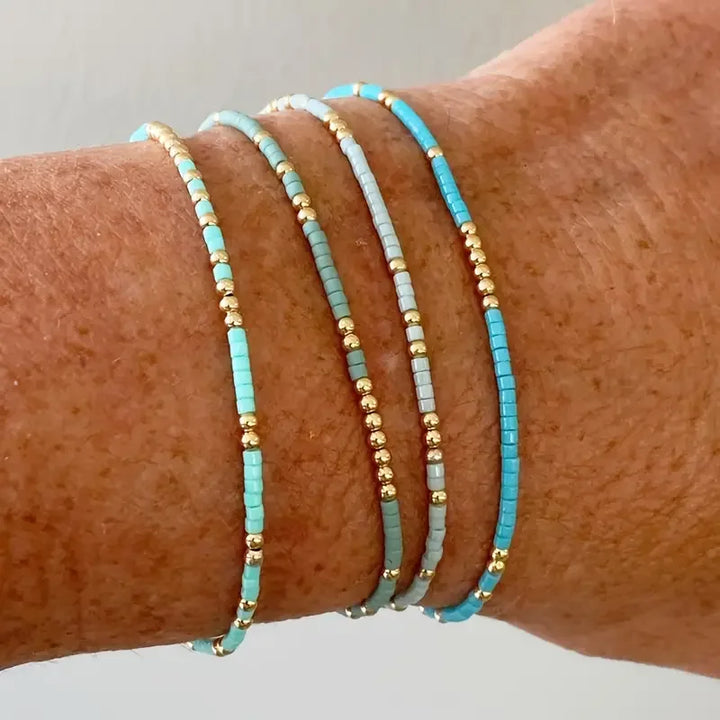 Chic Bohemian Turquoise Kralenarmband Set