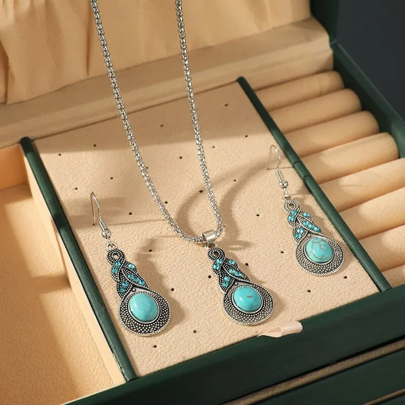 Vintage Turquoise Stones Sieraden Set