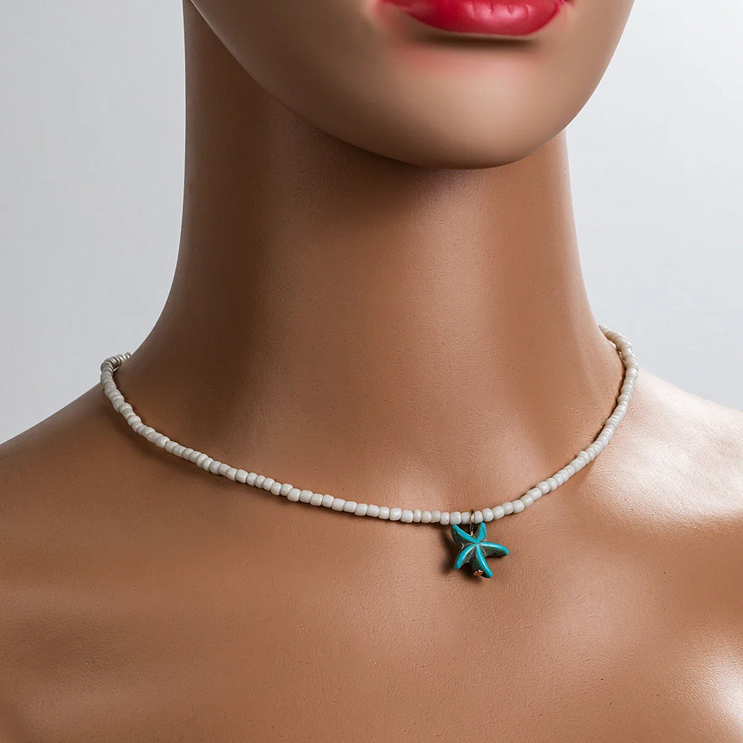 Chique Boheemse Turquoise Zeester Ketting