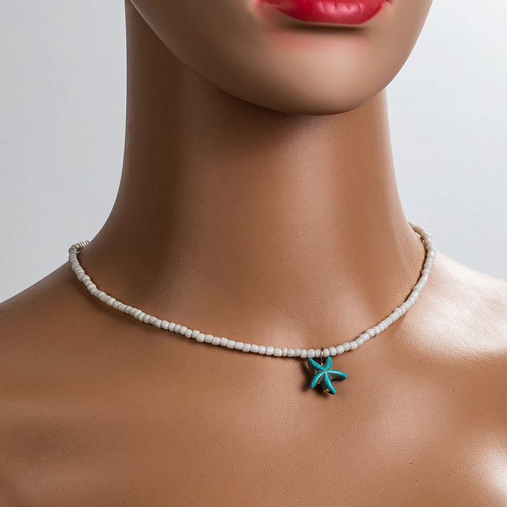 Chique Boheemse Turquoise Zeester Ketting