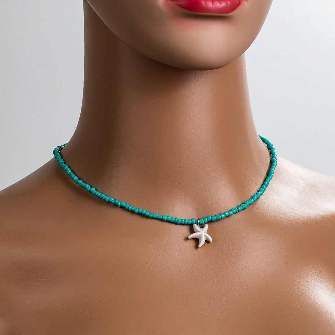 Chique Boheemse Turquoise Zeester Ketting