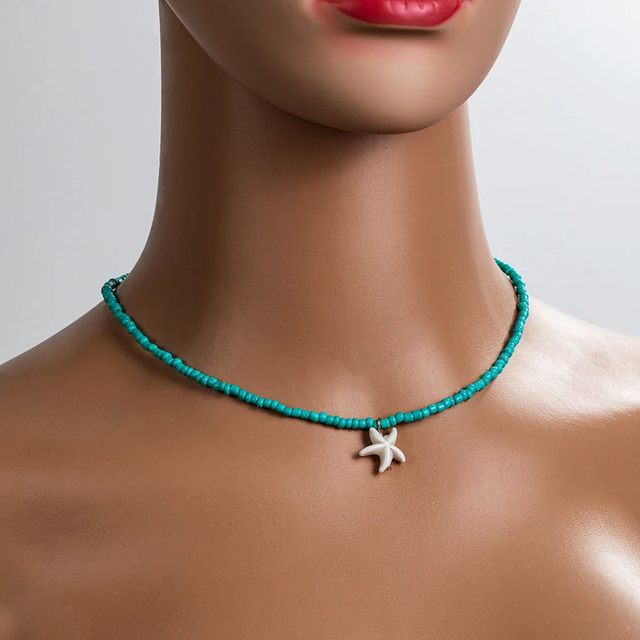 Chique Boheemse Turquoise Zeester Ketting