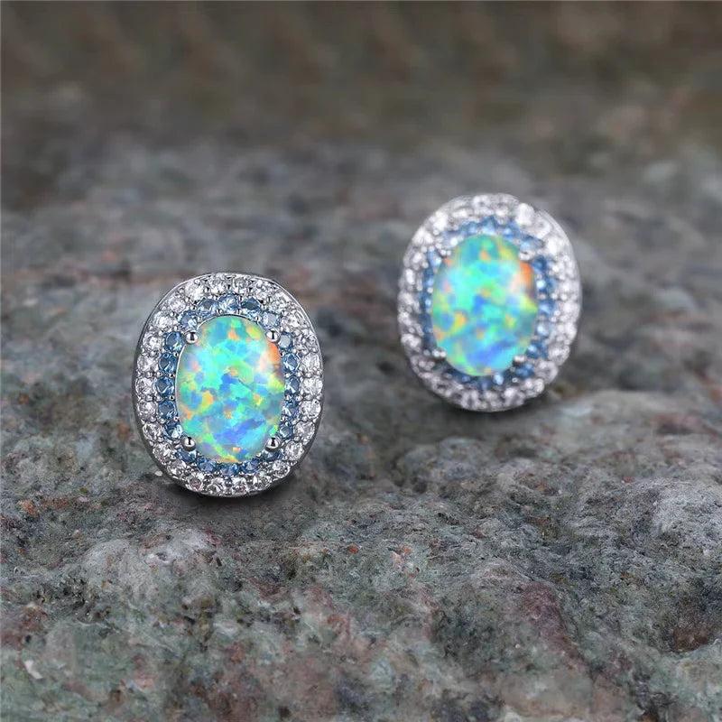 Antieke Ronde Turquoise Steentjes Oorbellen