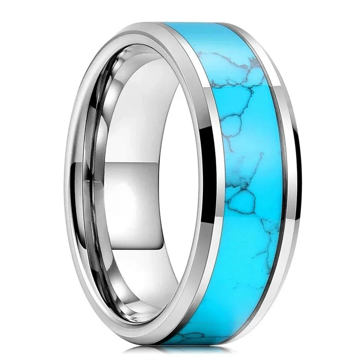 Verfijnde Ringen van Roestvrij Staal met Turquoise