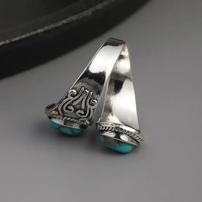 Elegante Vintage Turquoise Kruisring