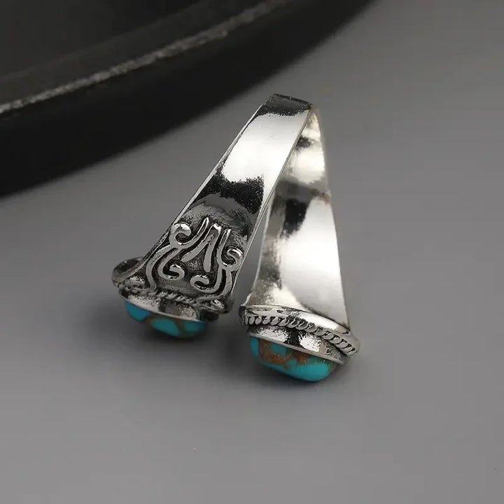 Elegante Vintage Turquoise Kruisring