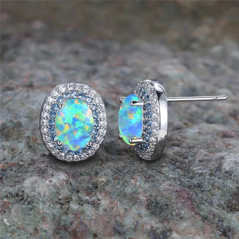 Antieke Ronde Turquoise Steentjes Oorbellen