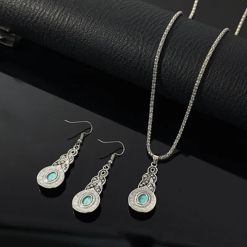 Vintage Turquoise Stones Sieraden Set