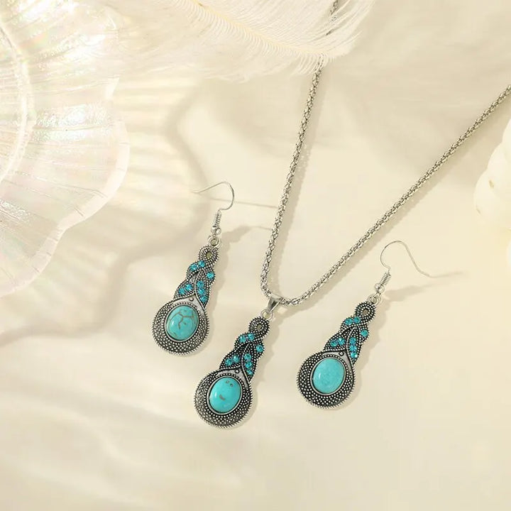 Vintage Turquoise Stones Sieraden Set