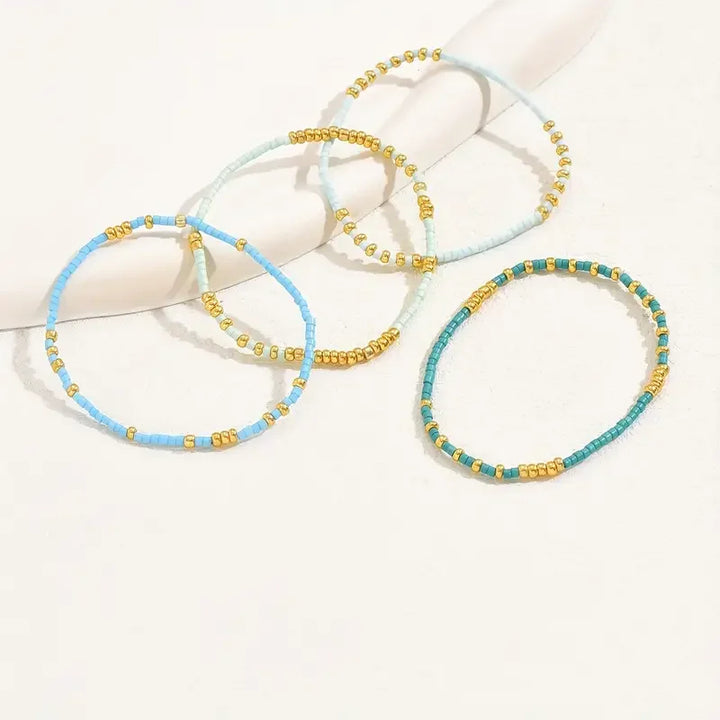 Chic Bohemian Turquoise Kralenarmband Set